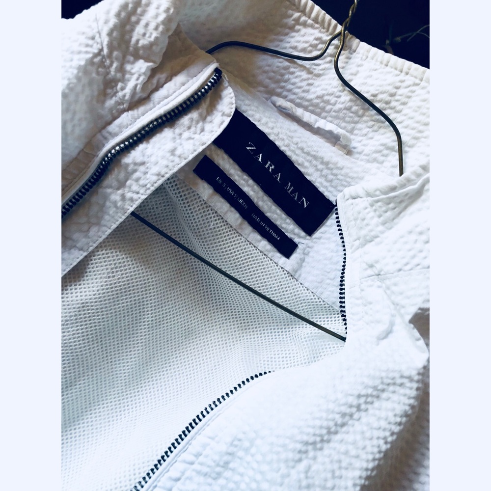 white Zara jacket